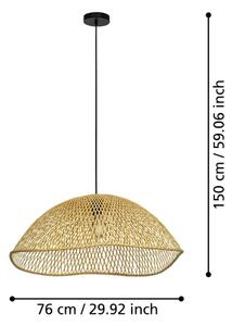 Eglo 390236 - Luster na lanku SAMBUCONA 1xE27/40W/230V pr. 72 cm bambus