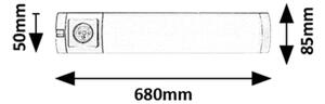 Rabalux 78039 - LED Podlinkové sv. so zás. SOFT 2E LED/8W/230V 4000K 68cm strieb