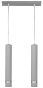 Helam LED Luster na lanku TUBA 2xGU10/6,5W/230V šedá/lesklý chróm HE1287 + záruka 3 roky zadarmo