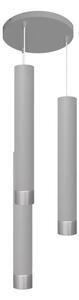 Helam LED Luster na lanku TUBA 3xGU10/6,5W/230V šedá/lesklý chróm HE1301 + záruka 3 roky zadarmo
