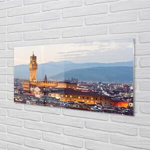 Nástenný panel  Italy Castle sunset panorama 100x50 cm