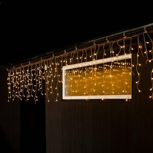 Svetelný LED záves Mrznúci dážď jantár 10 m