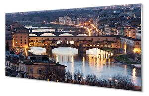 Nástenný panel  Italy Bridges noc rieka 100x50 cm