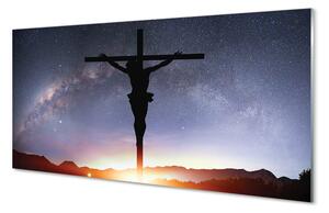 Nástenný panel  Ježiš ukrižovaný neba 100x50 cm