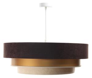 Luster na lanku TRINITI 1xE27/60W/230V hnedá/zlatá/béžová