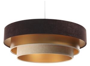 Luster na lanku TRINITI 1xE27/60W/230V hnedá/zlatá/béžová
