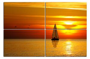 Obraz na plátne - Loď pri západe slnka 1247E (90x60 cm)