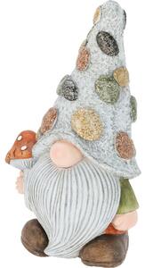Záhradný trpaslík s muchotrávkou, polyresin, 23 x 17,5 x v. 41 cm