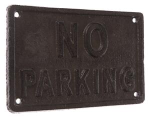 Liatinová dekorácia na stenu "NO PARKING" čierna, 11 x 18 cm
