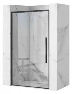 Rea - SOLAR BLACK MAT posuvné sprchové dvere, číre sklo/čierny matný+chrómový profil ,100 x 195 cm, REA-K6512