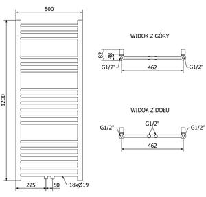 Mexen Yodo kúpeľňový radiátor 1200 x 500 mm, 389 W, Biela - W113-1200-500-00-20