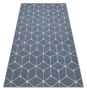 Koberec FLAT 48721/591 SISAL - 3d kocka modrý