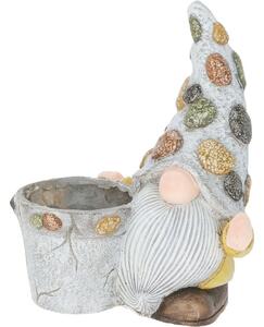 Záhradný kvetináč s trpaslíkom, polyresin, 30 x 19 x 35,5 cm