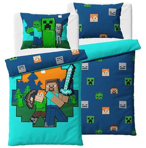 Detské obliečky Minecraft Alex a Steve, 140 x 200 cm, 70 x 90 cm