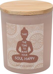 Vonná sviečka Soul Happy, vôňa santalové drevo, 7 x 8,5 cm, 300 g, farba béžová
