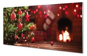 Nástenný panel  Ozdoby vianočný strom darčeky 100x50 cm