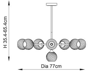 Endon 103172 - Luster na tyči ALLEGRA 8xE14/7W/230V mosadz/číra