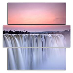 Obraz na plátne - Vodopád sfarbený západom slnka - štvorec 3227D (75x75 cm)