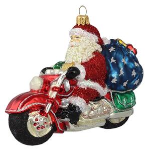 Santa na motorke s darčekmi