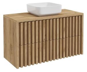 Kúpeľňová skrinka s doskou SAT Delano 100x56x46 cm dub mat DELANO100ZDDE