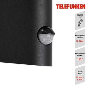 Telefunken 312505TF-LED Vonkajšie nástenné svietidlo so senzorom LED/10W/230V IP44