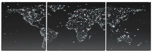 Obraz na plátne - Žiariaca mapa sveta - panoráma 5213QC (150x50 cm)