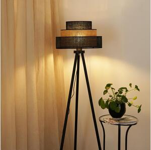 Brilagi - Stojacia lampa DAKOTA LUNETA 1xE27/15W/230V čierna/ratan