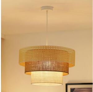 Brilagi - Luster na lanku CEDAR LUNETA 1xE27/15W/230V pr. 45 ratan/hnedá/krémová