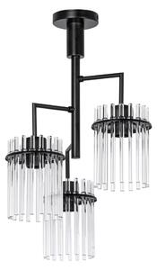 Luster na tyči 3xE27/60W/230V čierna/číra