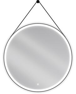 Mexen Reni, LED kúpeľňové zrkadlo s podsvietením 90x90 cm, 6000K, čierny rám, ochrana proti zahmlievaniu, 9812-090-090-611-70