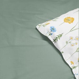 Goldea bavlnené posteľné obliečky duo - slovenská lúka s šalvejovo zelenou 140 x 200 a 70 x 90 cm