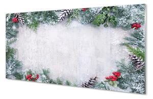 Nástenný panel  Snehové šišky, vetvičky 100x50 cm