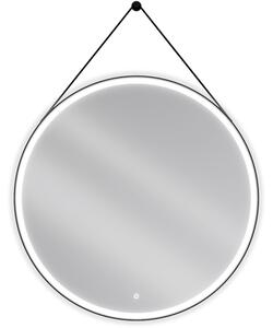 Mexen Reni kúpeľňové zrkadlo s podsvietením, okrúhle 100 cm, LED 6000K, ochrana proti zahmleniu, čierny rám - 9812-100-100-611-7