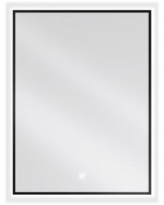 Mexen Erma kúpeľňové zrkadlo s podsvietením 60 x 80 cm, LED 6000K, ochrana proti zahmleniu, čierny rám - 9814-060-080-611-70
