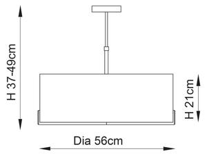 Endon 72635 - Luster na tyči HAYFIELD 3xE27/40W/230V matný chróm/šedá