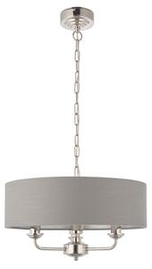 Endon 94377 - Luster na reťazi HIGHCLERE 3xE14/40W/230V šedá/lesklý chróm