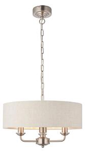 Endon 94361 - Luster na reťazi HIGHCLERE 3xE14/40W/230V béžová/matný chróm