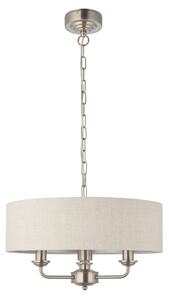 Endon 94361 - Luster na reťazi HIGHCLERE 3xE14/40W/230V béžová/matný chróm