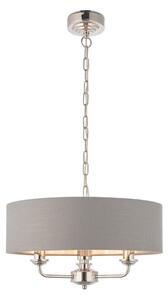 Endon 94377 - Luster na reťazi HIGHCLERE 3xE14/40W/230V šedá/lesklý chróm