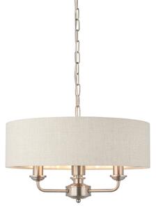 Endon 94361 - Luster na reťazi HIGHCLERE 3xE14/40W/230V béžová/matný chróm