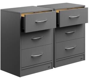 Sada 2 ks nočných stolíkov Eloise 54x39x28 cm - LED antracit
