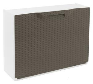 ARTPLAST Plastový botník RATTAN taupe / biely 51x17,3x40 cm