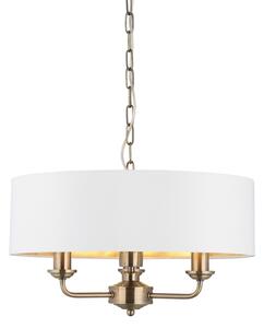 Endon 98934 - Luster na reťazi HIGHCLERE 3xE14/40W/230V biela/mosadz