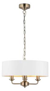 Endon 98934 - Luster na reťazi HIGHCLERE 3xE14/40W/230V biela/mosadz
