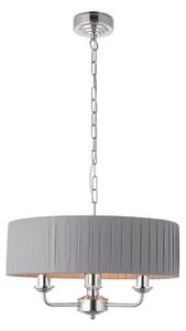Endon 94394 - Luster na reťazi HIGHCLERE 3xE14/40W/230V tmavošedá/lesklý chróm