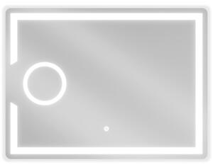 Mexen Onyx, LED kúpeľňové zrkadlo s podsvietením a kozmetickým zrkadielkom 80x60 cm, 6000K, ochrana proti zahmlievaniu, 9813-080-060-611-00