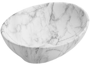 Mexen Elza umývadlo na dosku 40 x 33 cm, Biely kameň - 21014094