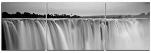 Obraz na plátne - Vodopád sfarbený západom slnka - panoráma 5227QC (90x30 cm)