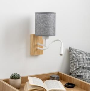 Brilagi - LED Nástenná lampa NUBILA WOOD 1xE27/25W/230V + LED/3W dub/šedá