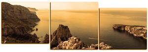 Obraz na plátne - Majestátna krajina s pokojným morom - panoráma 5233FE (90x30 cm)